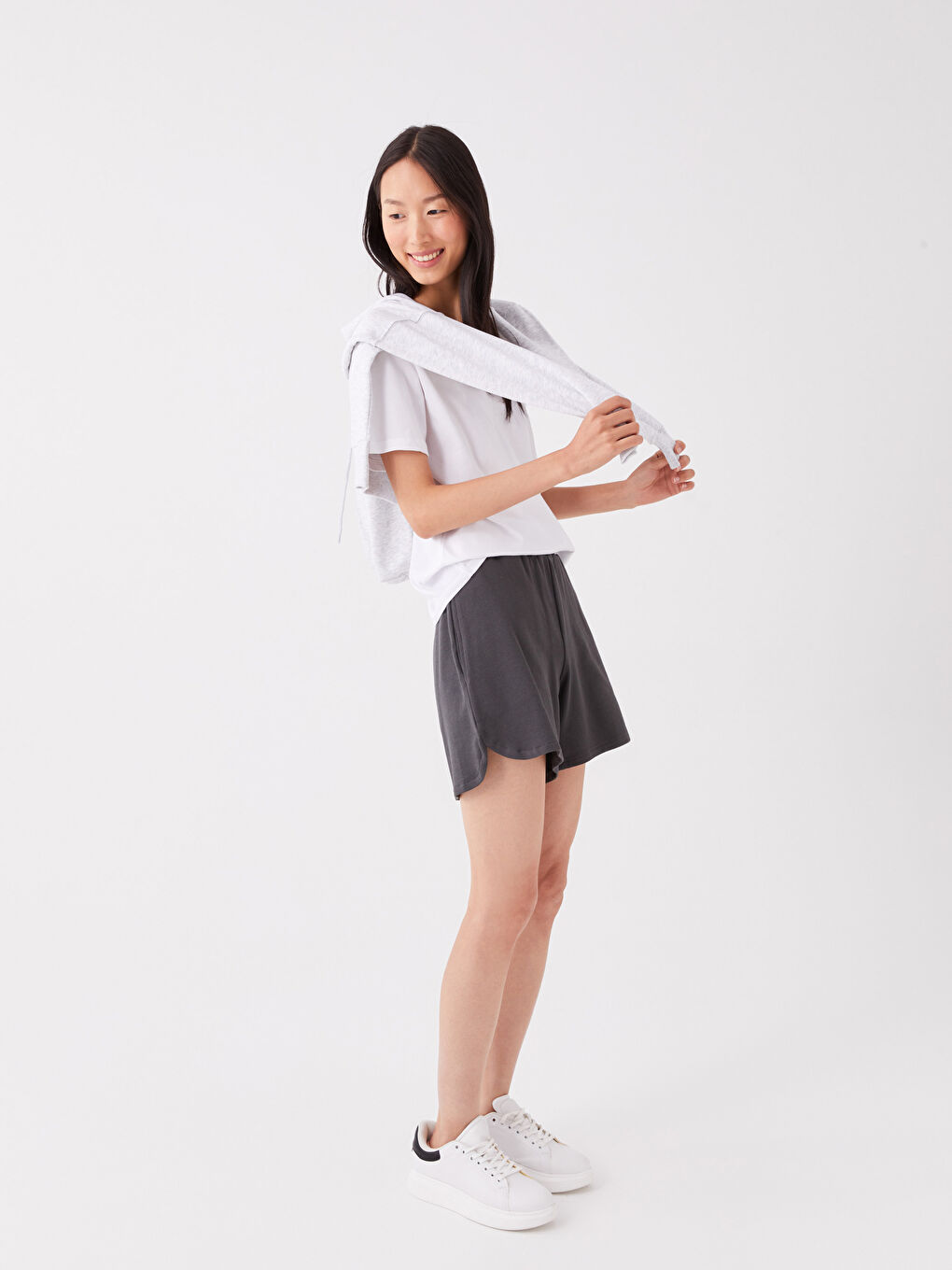 Elastic Waist Comfortable Fit Women's Shorts -S3JR76Z8-R34