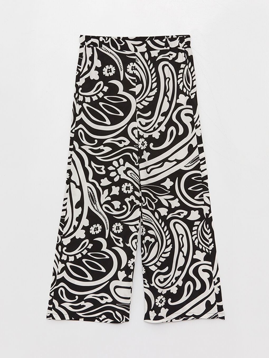 Elasticated Waist Patterned Wide Leg Women's Trousers-5