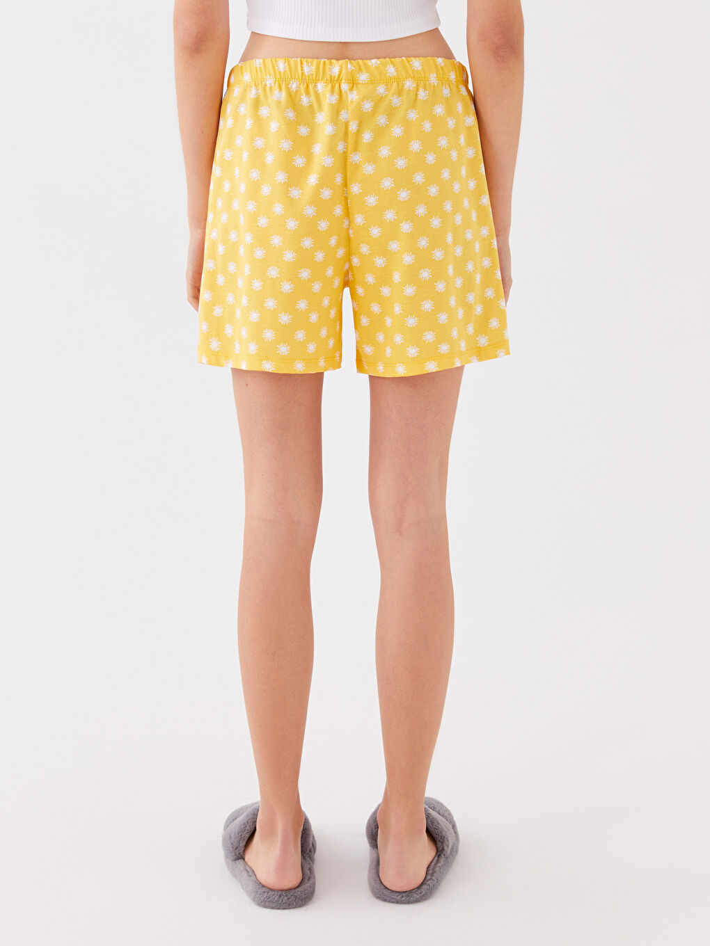 سراويل بيجامة قصيرة منقوشة بخصر مرن للسيدات-5