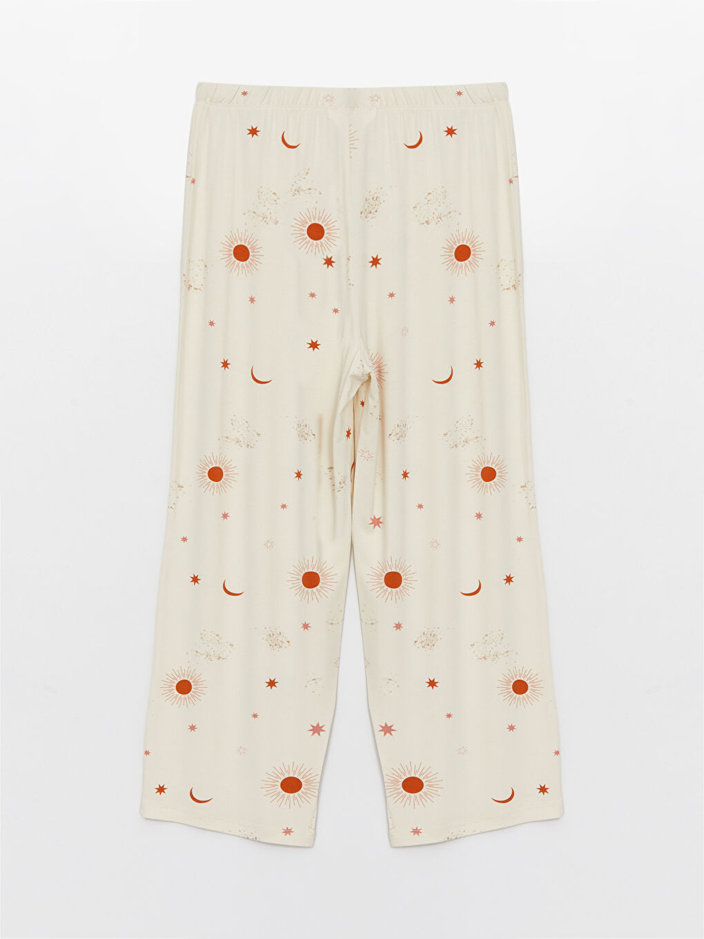 قيعان بيجامة نسائية بنقشة وخصر مرن-5