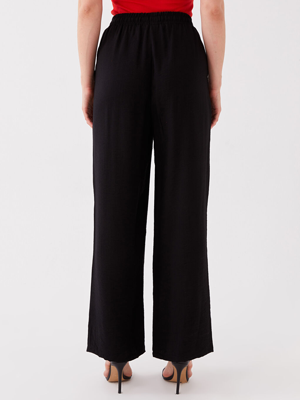 Elasticated Waist Relaxed Fit Women's Trousers-4