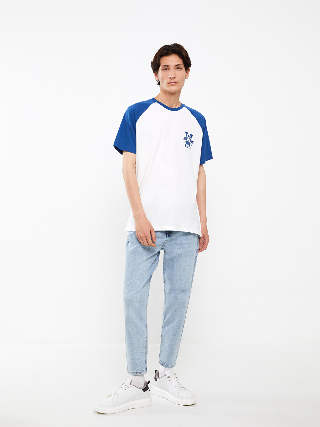 Crew Neck Short Sleeve Color Block Jersey Men's T-shirt-2