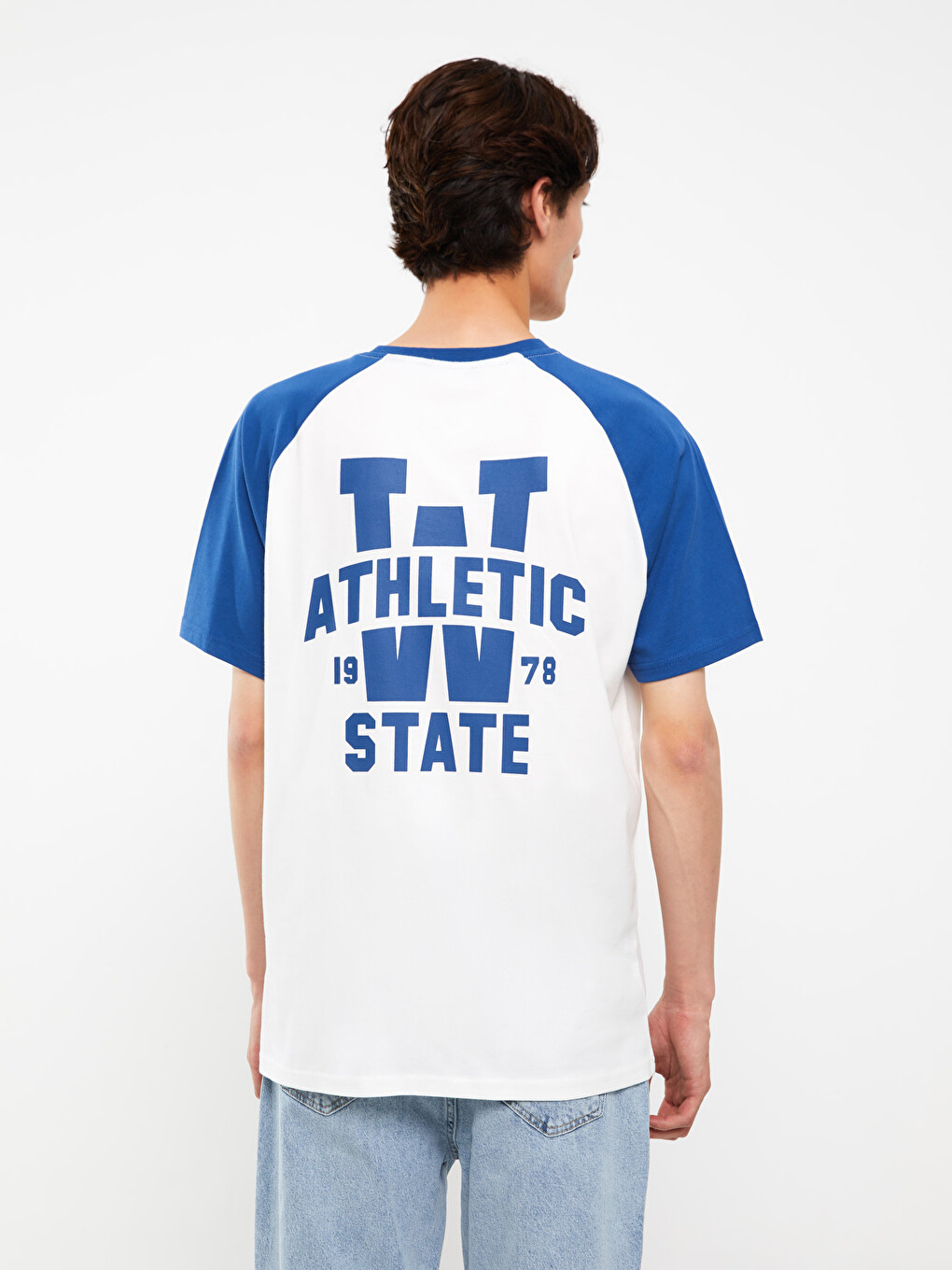 Crew Neck Short Sleeve Color Block Jersey Men's T-shirt-4