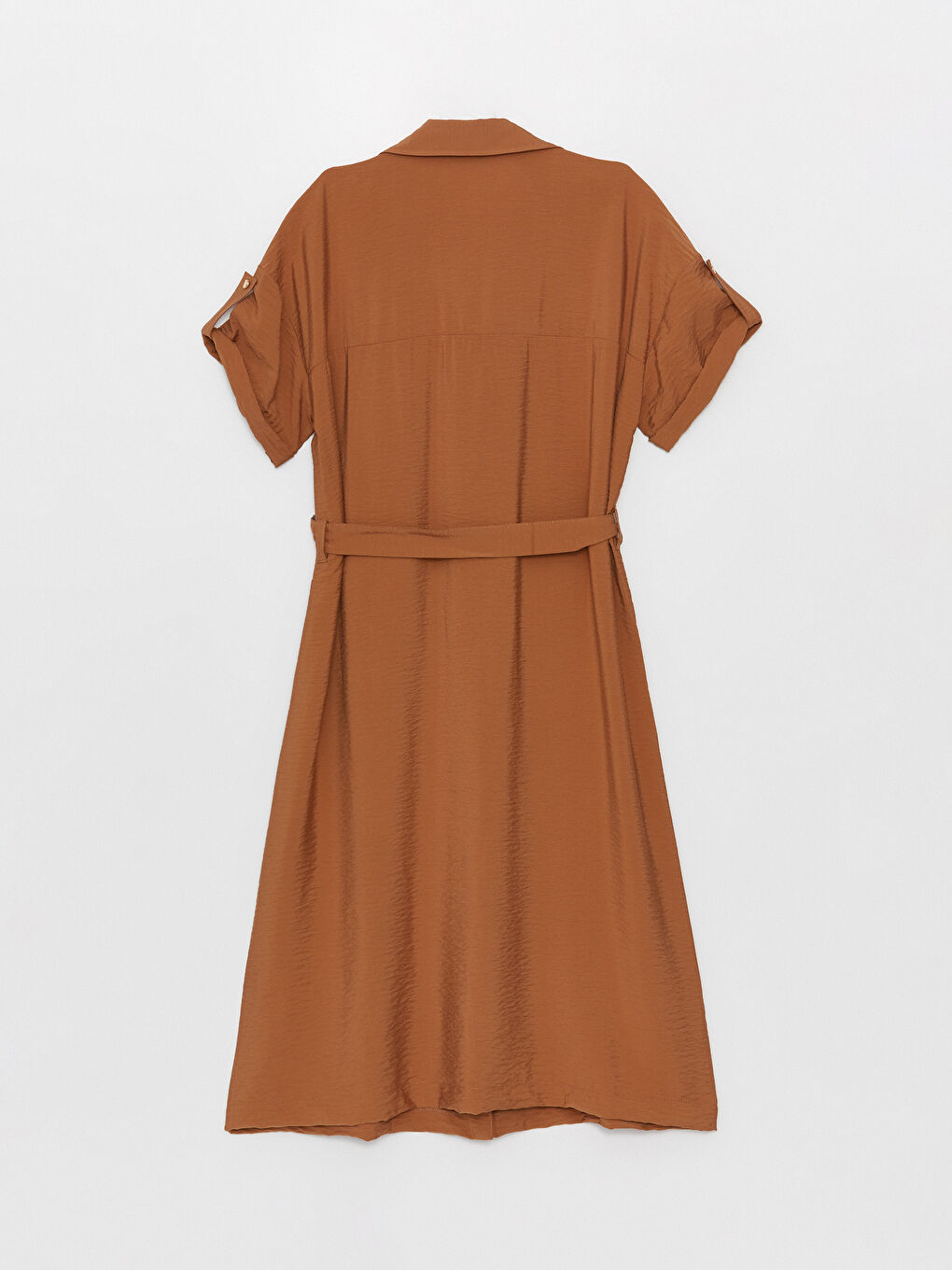 Robe Chemise Unie à Manches Courtes pour Femmes-5