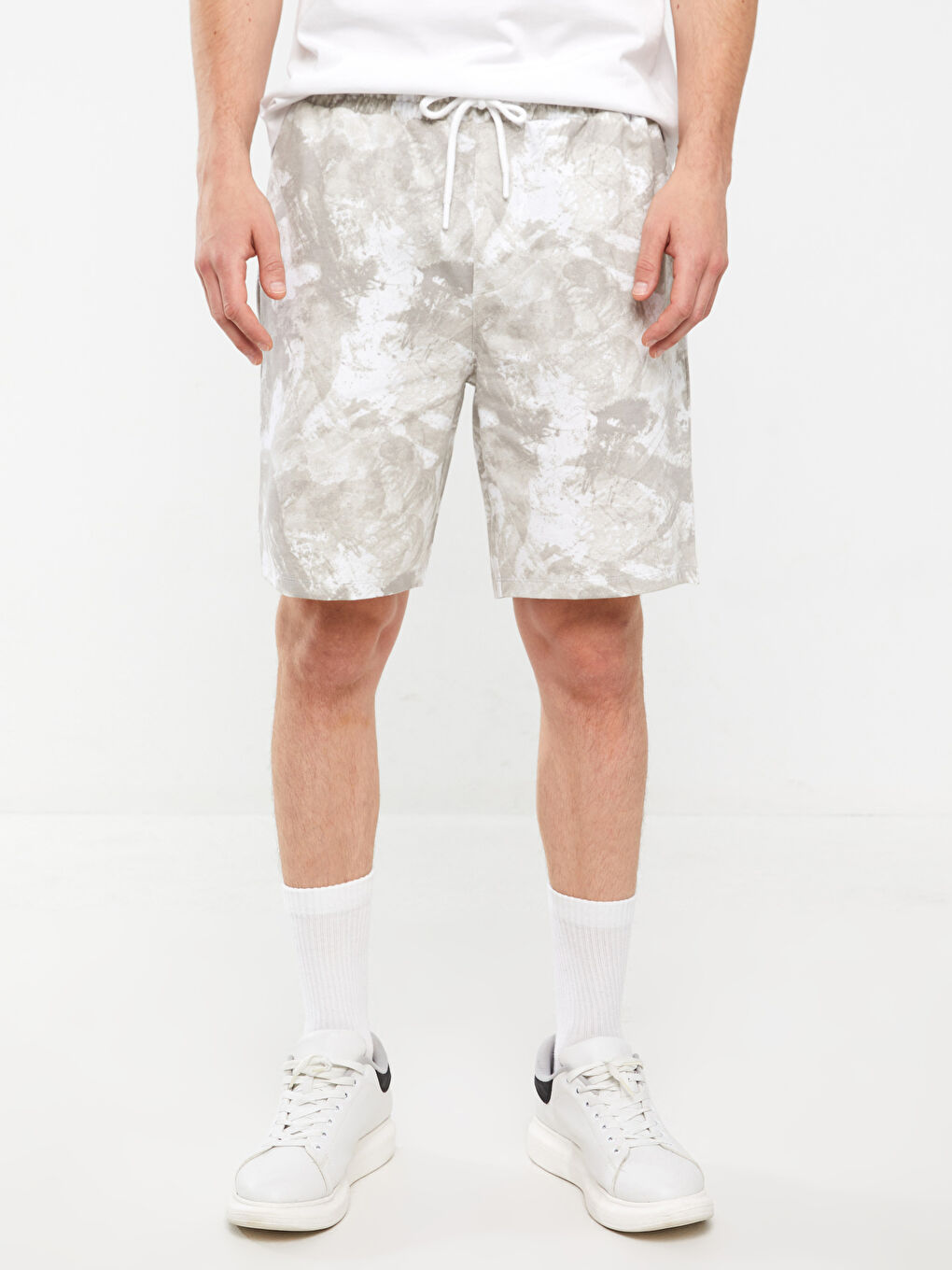 سروال قصير بتفاصيل الربط سليم فيت رجال-2