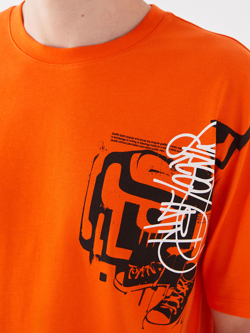 Rundhalsausschnitt Kurzarm Bedrucktes T-Shirt aus gekämmter Baumwolle für Herren-3