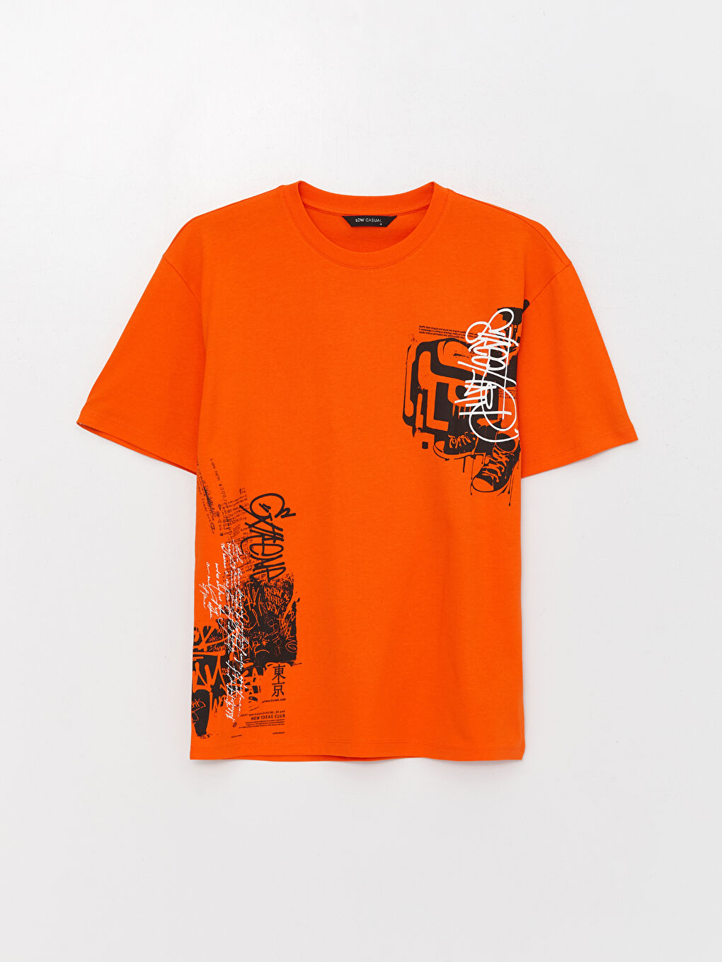 Rundhalsausschnitt Kurzarm Bedrucktes T-Shirt aus gekämmter Baumwolle für Herren-5