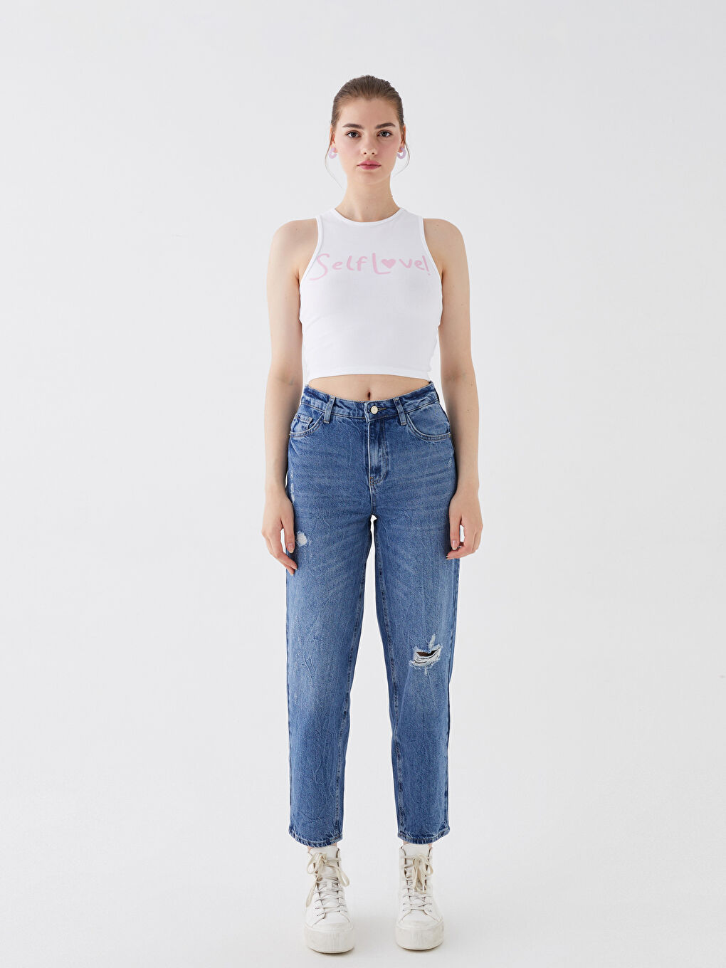 Crew Neck Printed Women's Crop -S3JS33Z8-Q6K