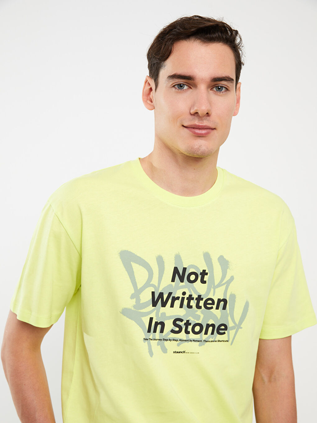 Yeşil Bisiklet Yaka Kısa Kollu Baskılı Penye Erkek Tişört