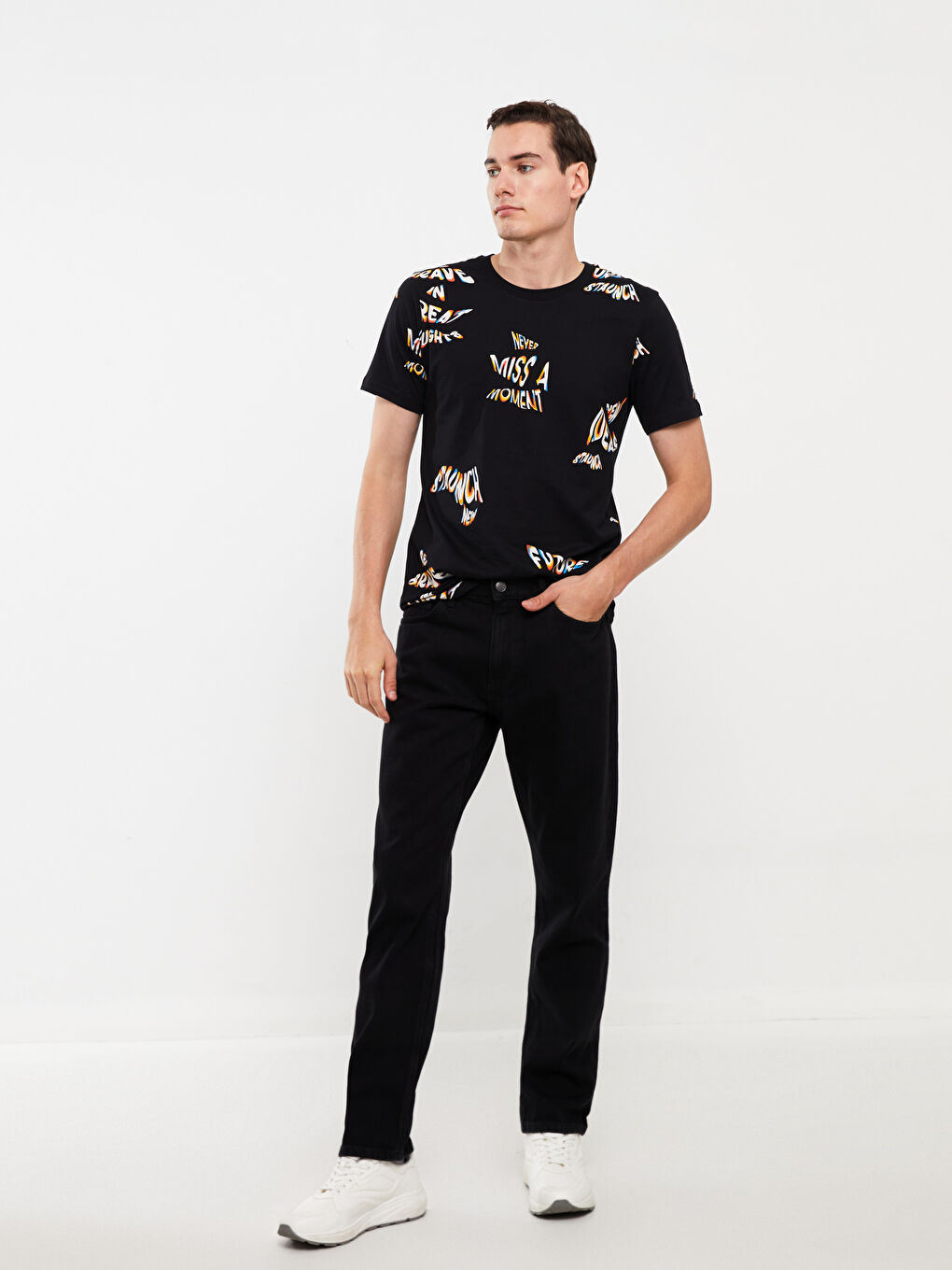 Футболка Мужская с Круглым Вырезом, Коротким Рукавом, С Принтом, Из Гребенного Хлопка-1