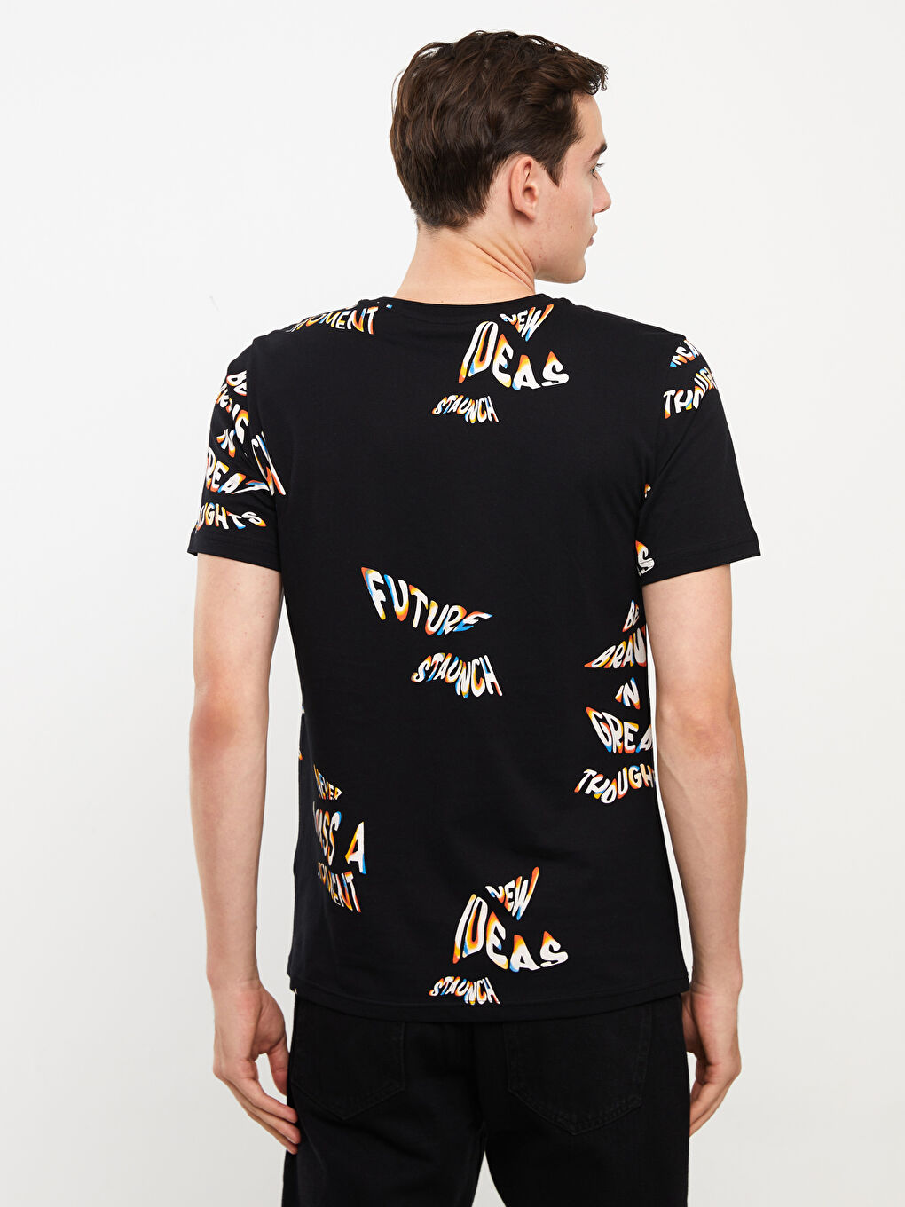 Футболка Мужская с Круглым Вырезом, Коротким Рукавом, С Принтом, Из Гребенного Хлопка-4