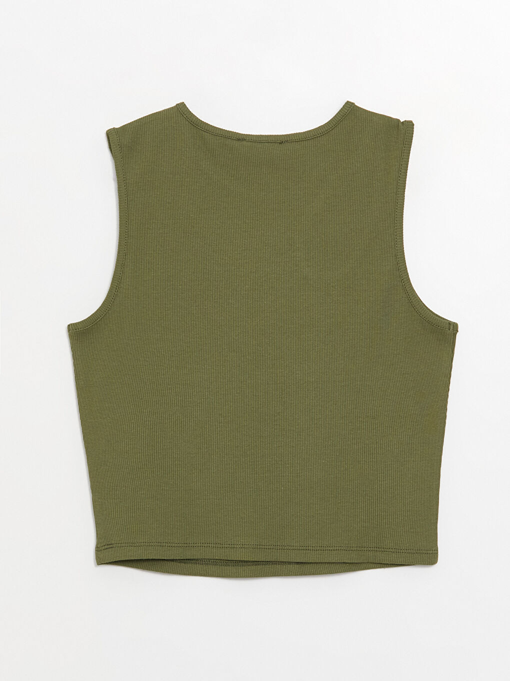 Crew Neck Window Detailed Crop Women's Tank Top-6