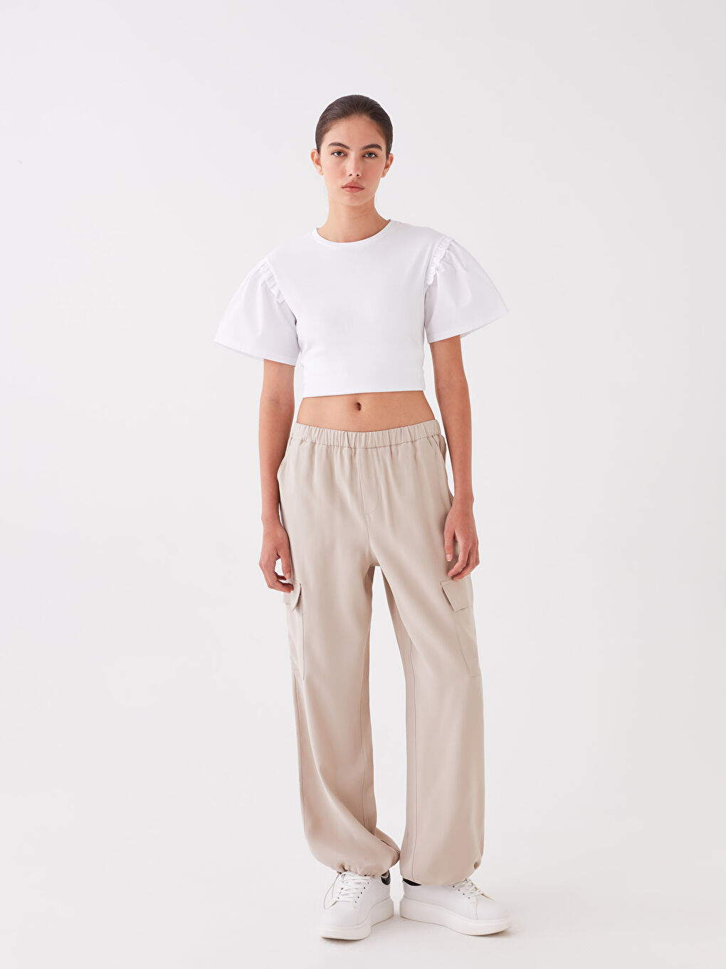 LCW Vision Pantalone sa elastičnim strukom širokog kroja za žene -S3JS53Z8-GD0