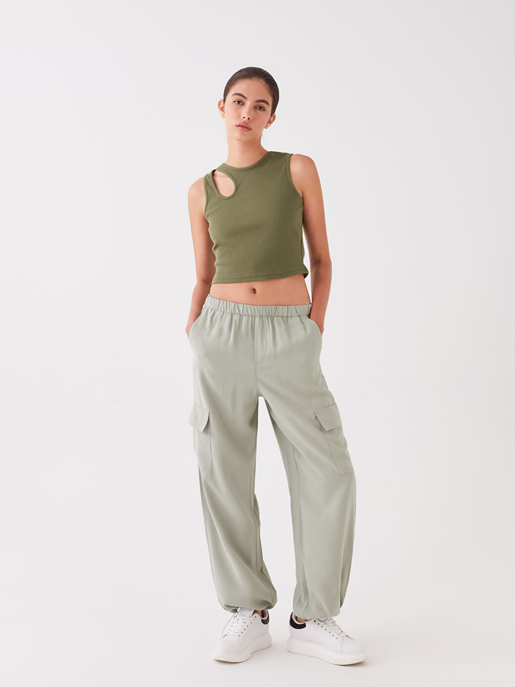 LCW Vision Pantalone sa elastičnim strukom širokog kroja za žene -S3JS53Z8-GLJ