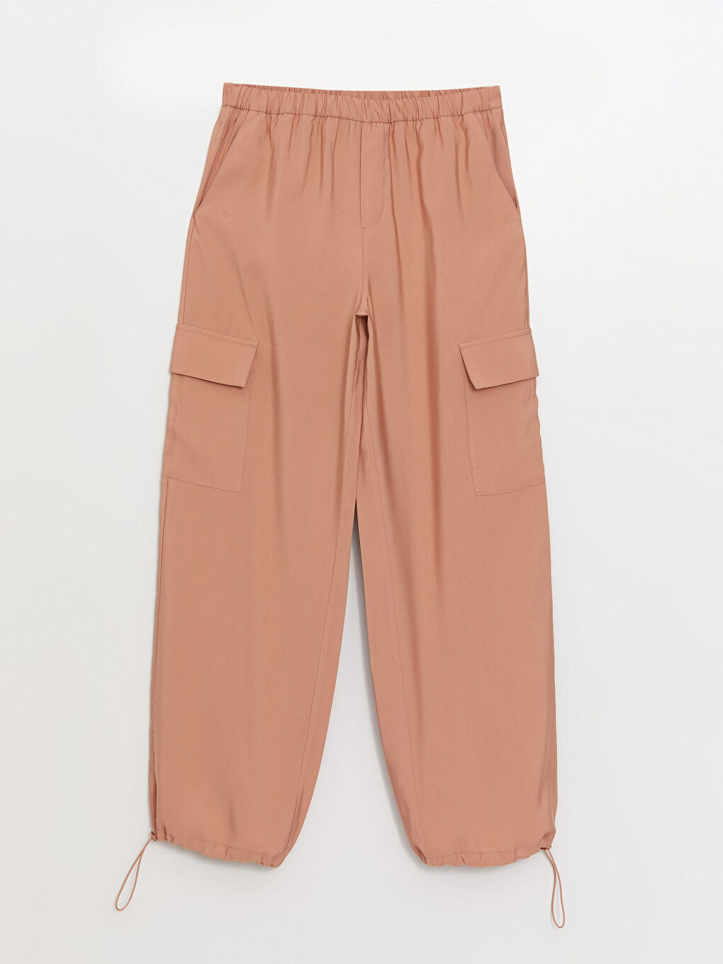 Брюки карго свободного кроя с эластичным поясом для женщин-5