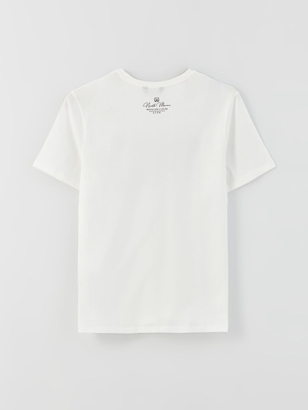 Beyaz Bisiklet Yaka Kısa Kollu Baskılı Penye Erkek Tişört-6