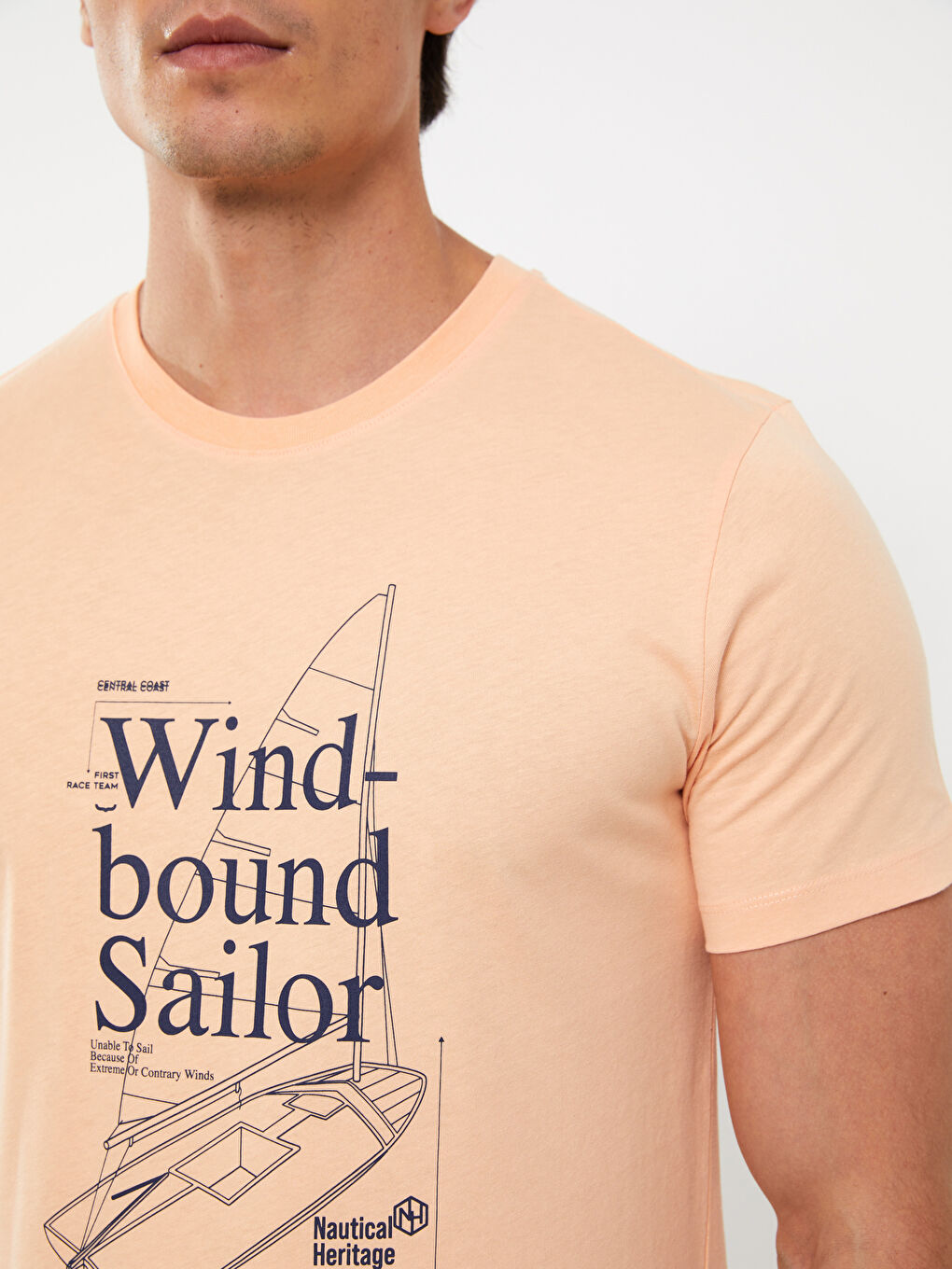 Crew Neck Short Sleeve Printed Combed Cotton Men's T-shirt-3