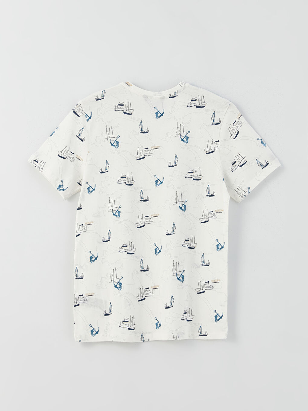 მრგვალი საყელო მოკლე სახელო ნიმუშიანი ჟერსი მამაკაცის მაისური-6