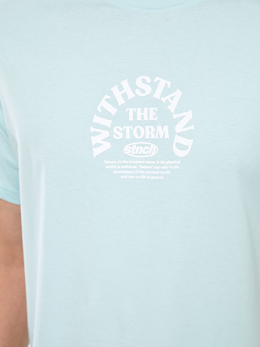 Turkuaz Bisiklet Yaka Kısa Kollu Baskılı Penye Erkek Tişört-3