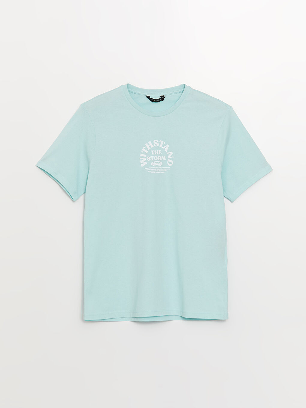 Turkuaz Bisiklet Yaka Kısa Kollu Baskılı Penye Erkek Tişört-5