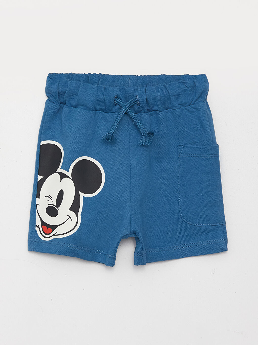 Beli Lastikli Mickey Mouse Baskılı Erkek Bebek Şort