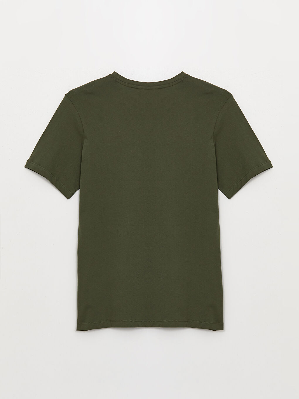 Haki Bisiklet Yaka Kısa Kollu Baskılı Penye Erkek Tişört-6