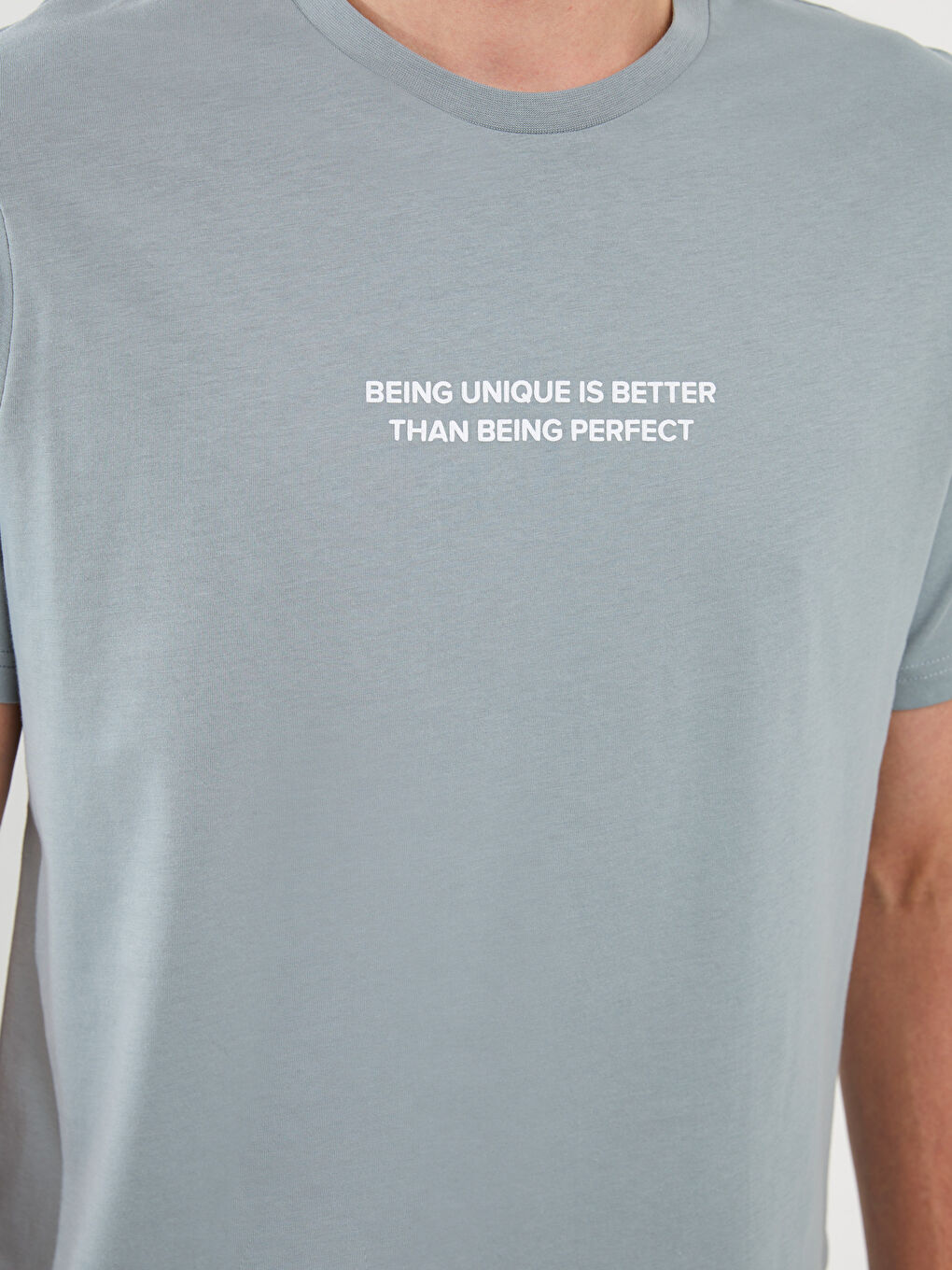 Yeşil Bisiklet Yaka Kısa Kollu Baskılı Penye Erkek Tişört-3