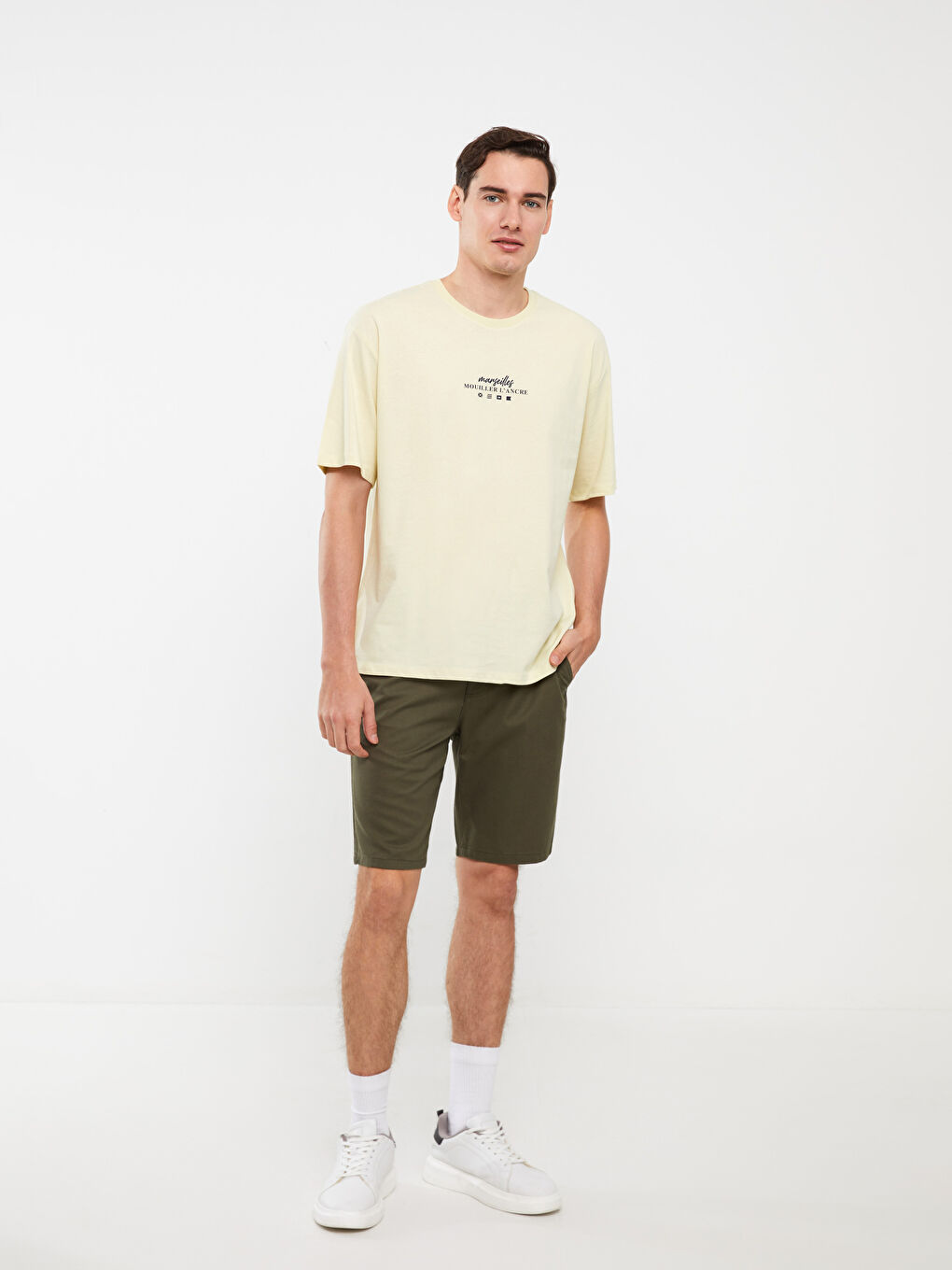 Crew Neck Short Sleeve Printed Combed Cotton Men's T-shirt-2