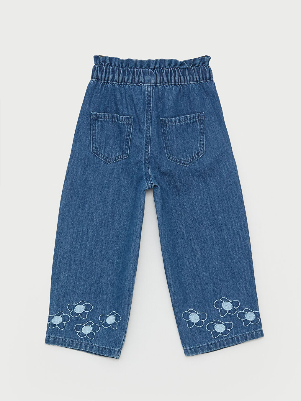 Elasticated Waist Embroidered Baby Girls' Jean Pants-1