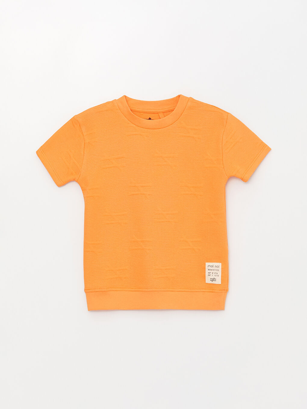 Turuncu Bisiklet Yaka Kısa Kollu Unisex Çocuk Tişört ve Eşofman Altı-4