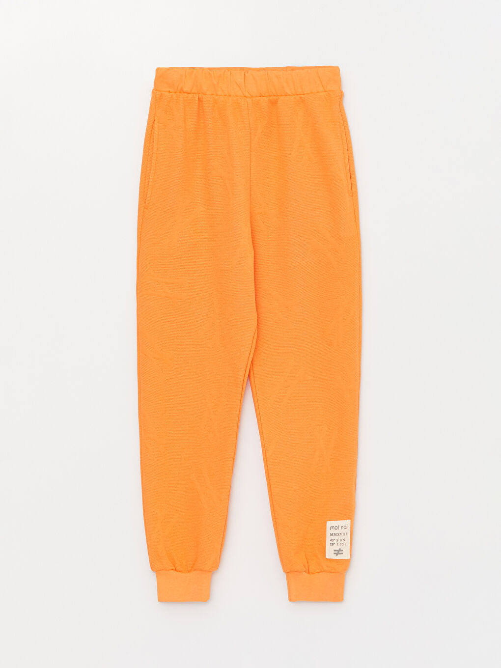 Turuncu Bisiklet Yaka Kısa Kollu Unisex Çocuk Tişört ve Eşofman Altı-5