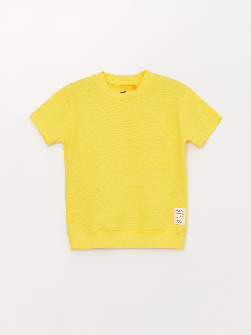 Sarı Bisiklet Yaka Kısa Kollu Unisex Çocuk Tişört ve Eşofman Altı-4