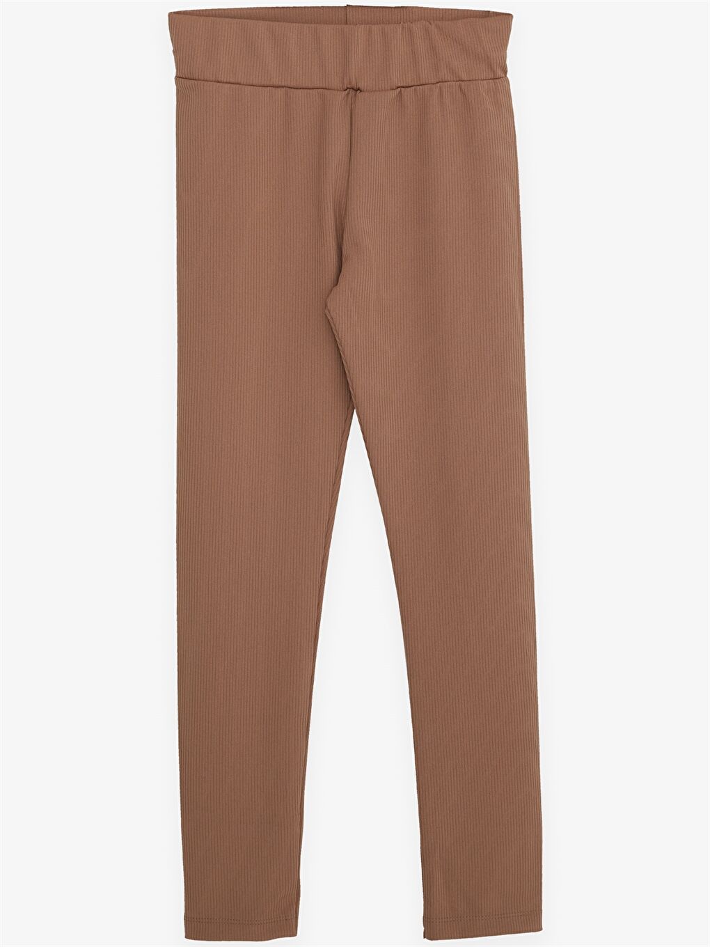 Kahverengi Beli Lastikli Basic Kız Çocuk Tayt