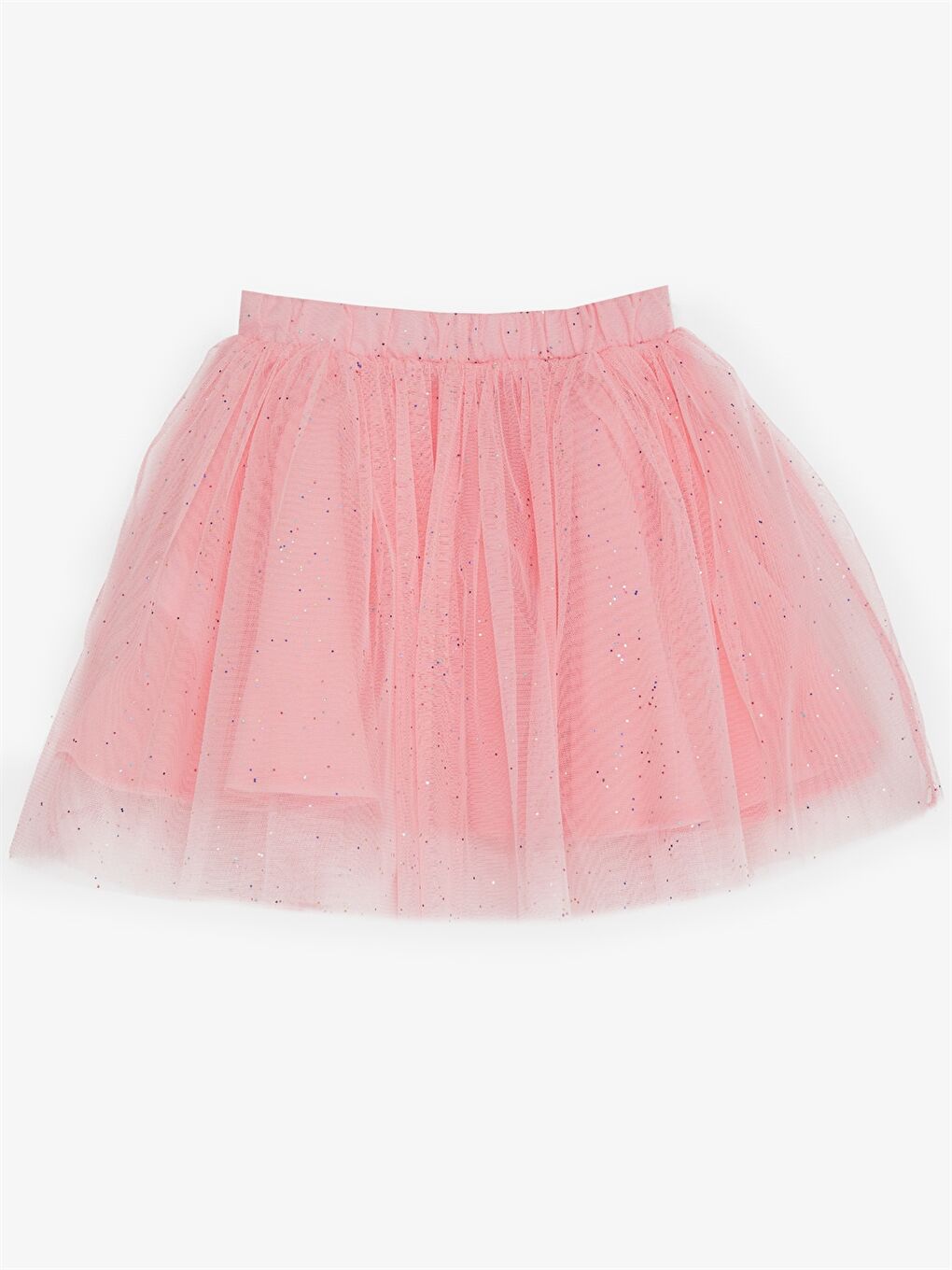 Pembe Beli Lastikli Kız Çocuk Etek-1