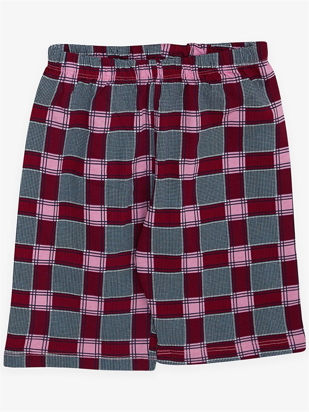 Karışık Bisiklet Yaka Kısa Kollu Kız Çocuk Şortlu Pijama Takımı-3