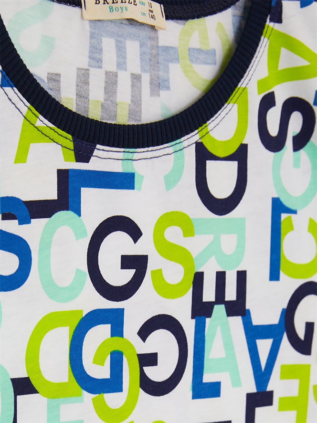 Karışık Bisiklet Yaka Desenli Kısa Kollu Erkek Çocuk Tişört-2