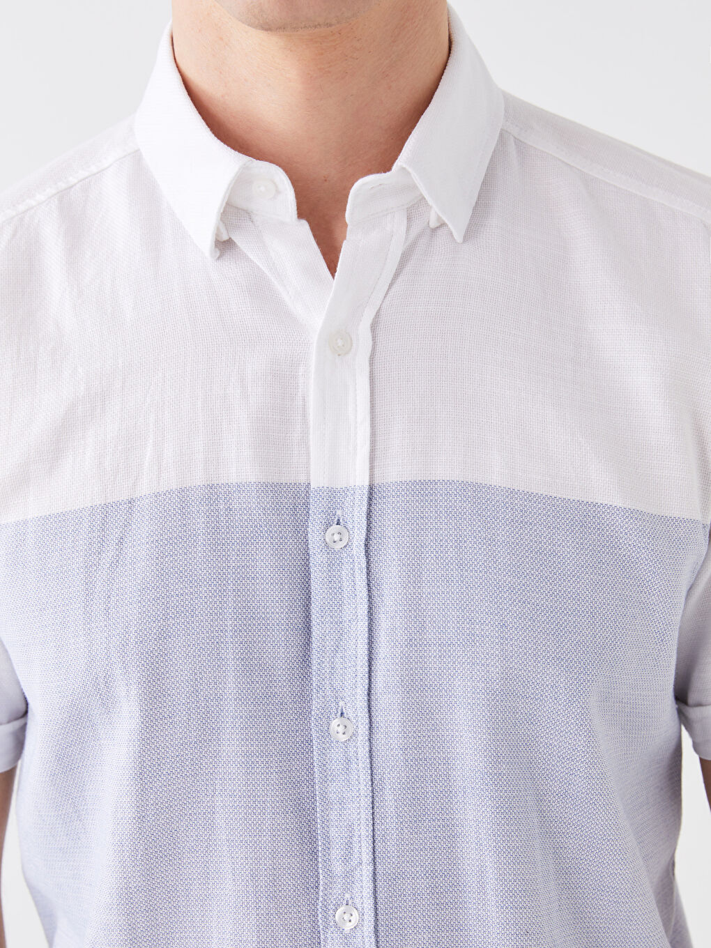 Slim Fit Short Sleeve Dobby Men's Shirt-3