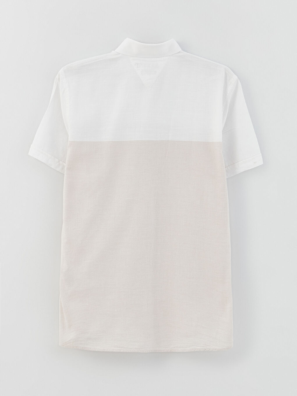 Bej Slim Fit Kısa Kollu Armürlü Erkek Gömlek-6