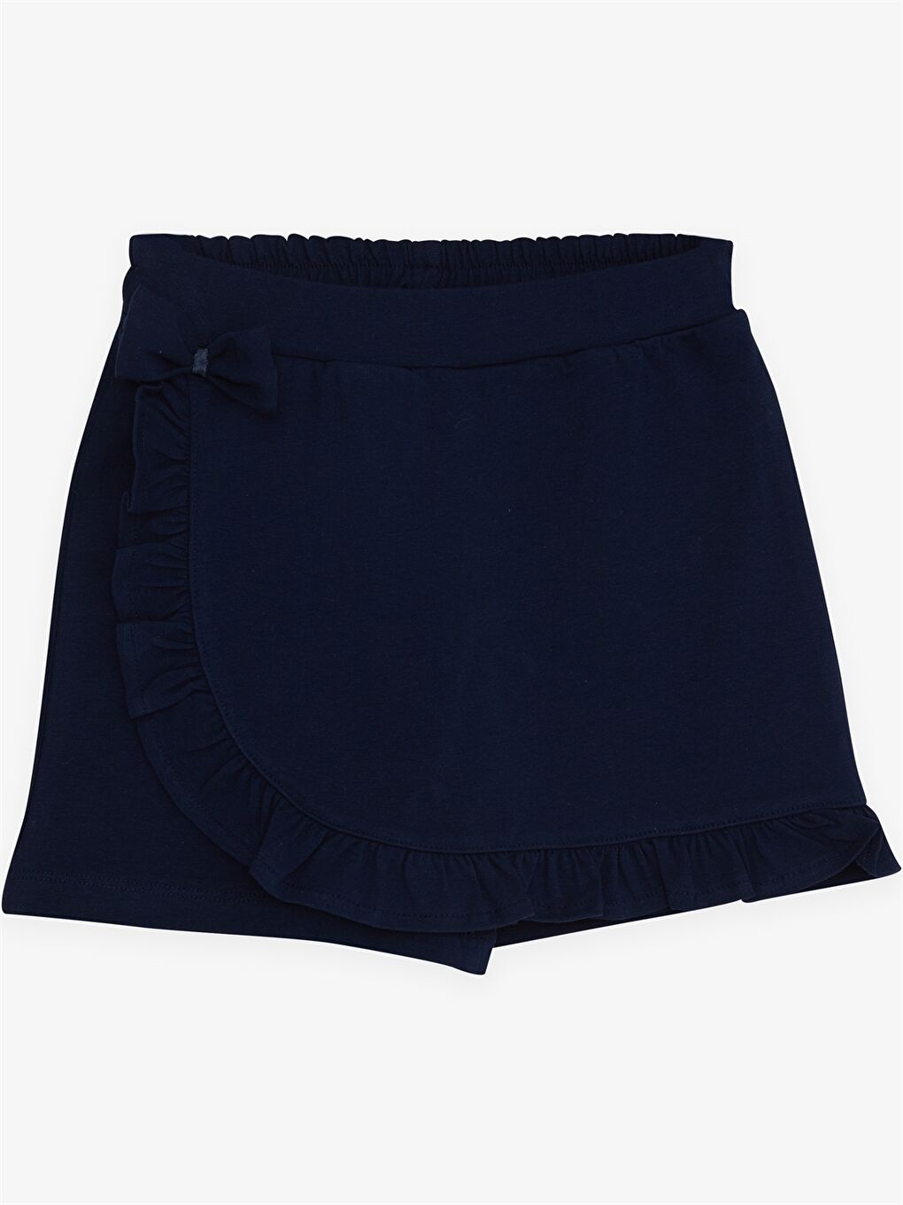 Lacivert Beli Lastikli Kız Çocuk Şort Etek