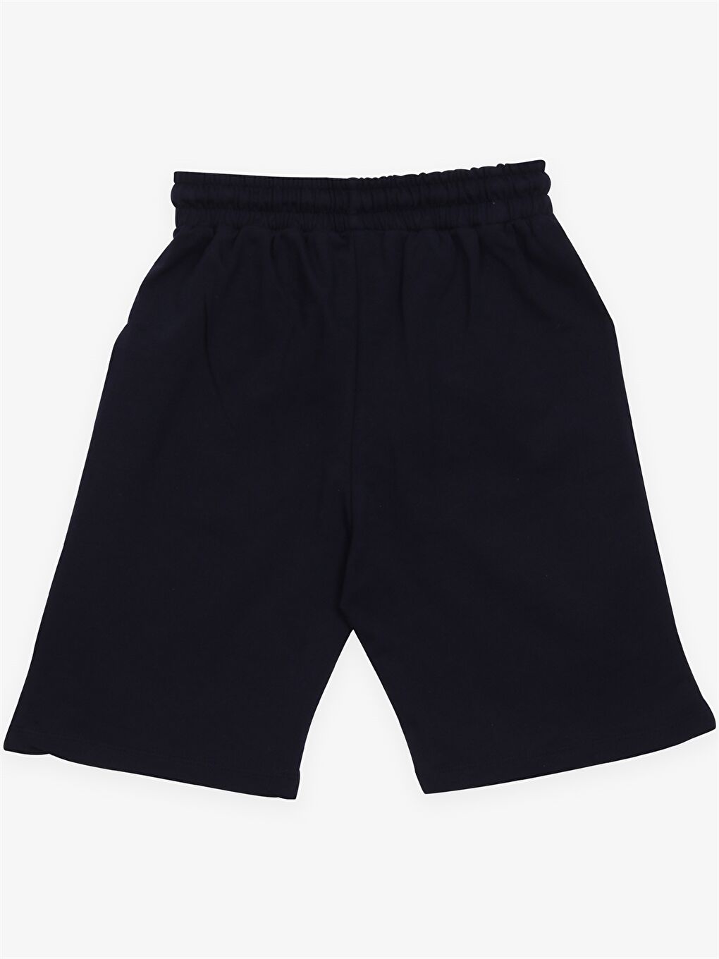 Lacivert Beli Lastikli Baskılı Erkek Çocuk Şort-1
