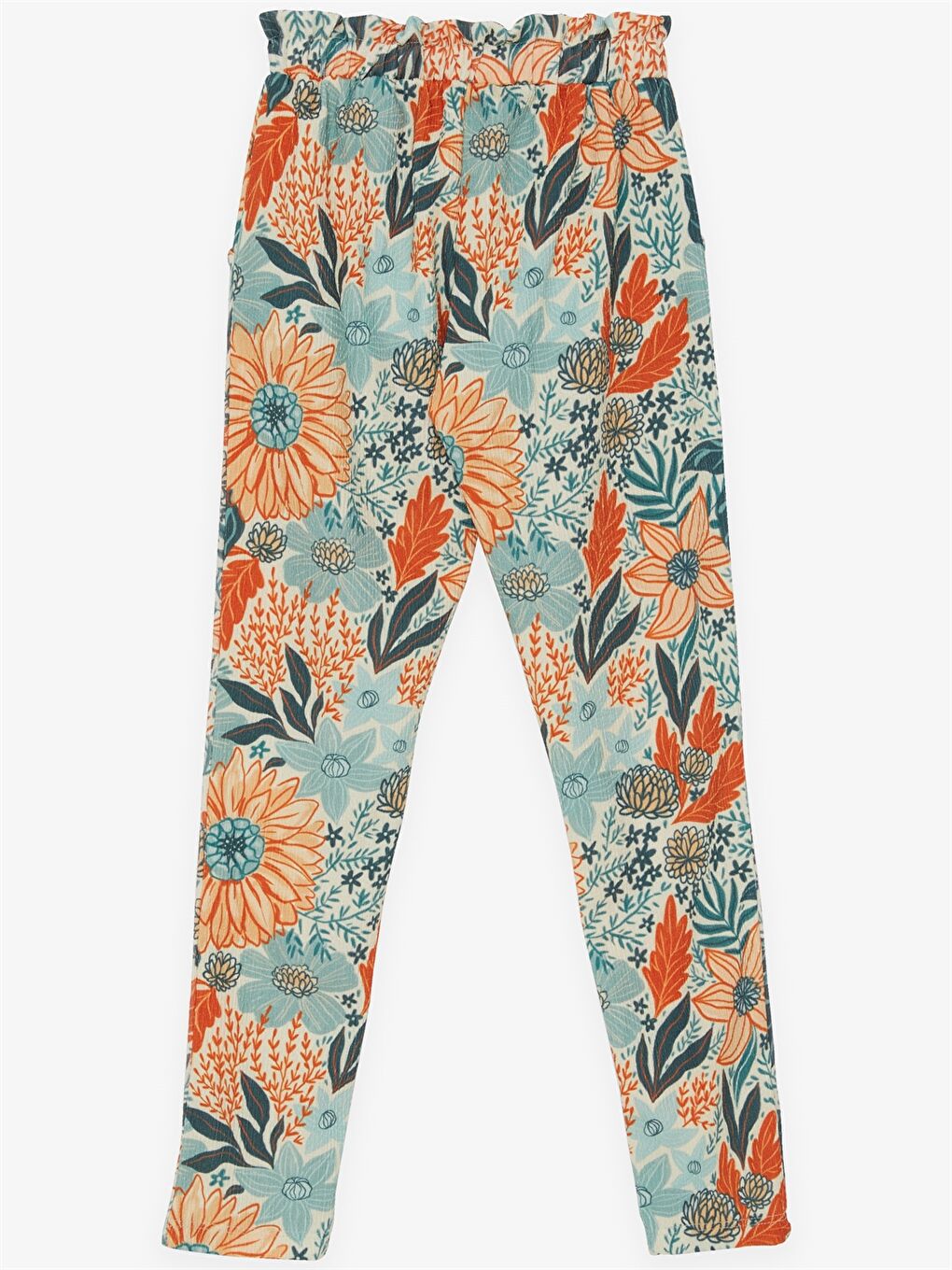 Karışık Beli Lastikli Desenli Kız Çocuk Pantolon-1