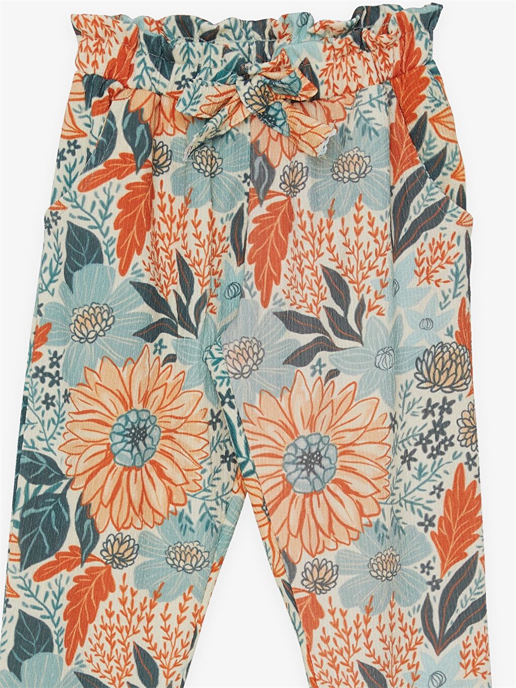 Karışık Beli Lastikli Desenli Kız Çocuk Pantolon-2
