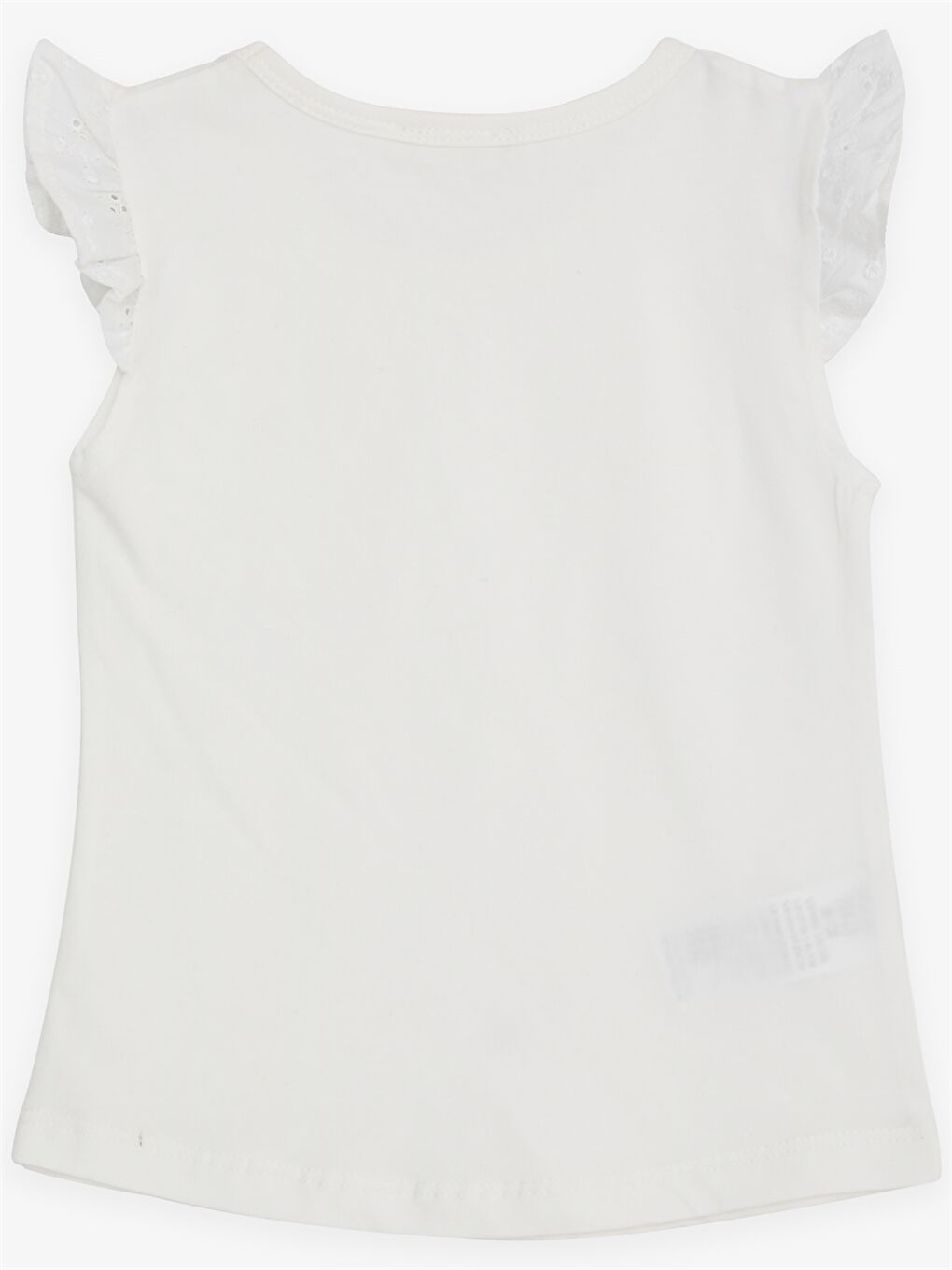 Ekru Bisiklet Yaka Basic Kısa Kollu Kız Çocuk Tişört-1