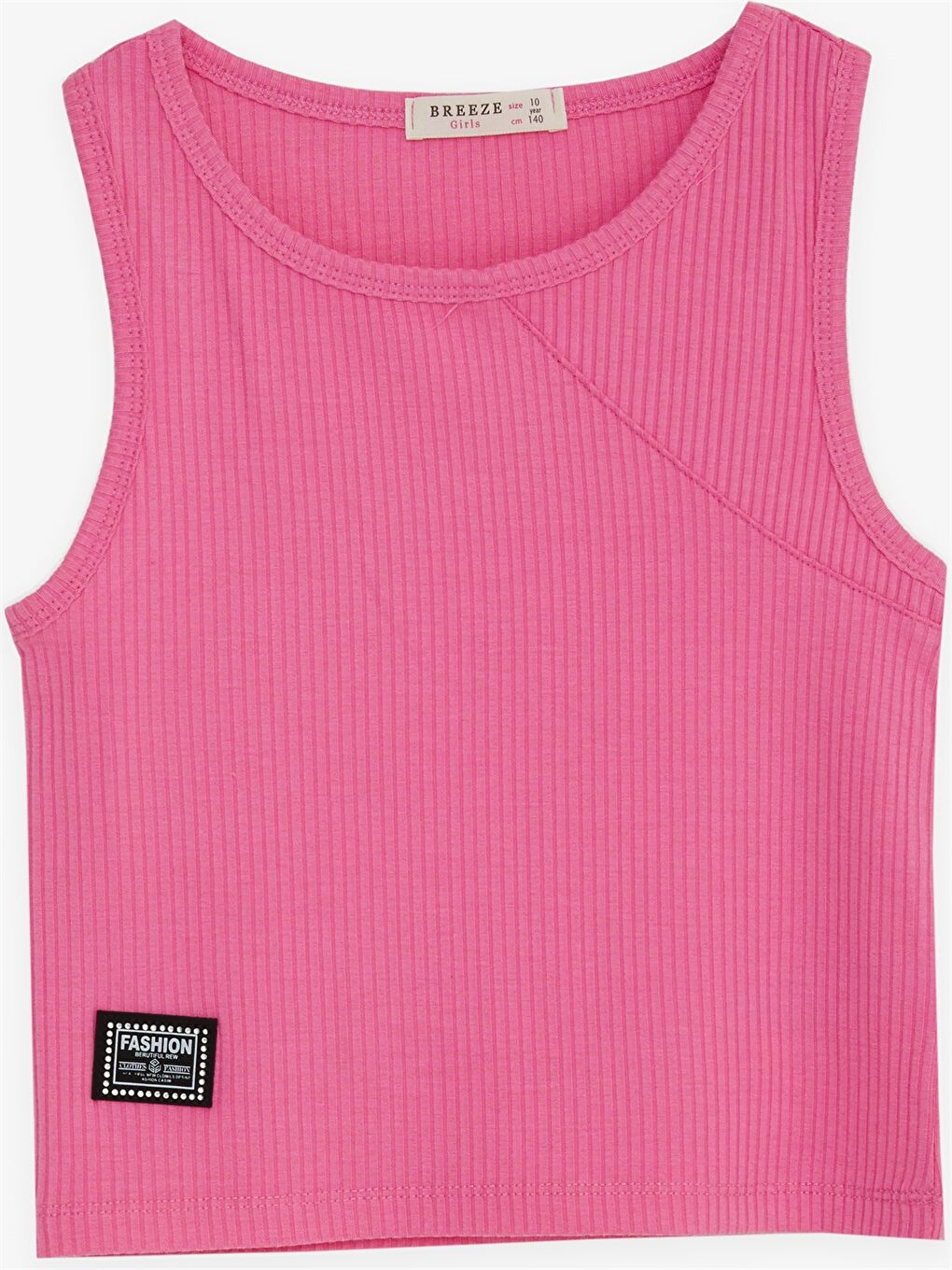 Pembe Bisiklet Yaka Basic Kız Çocuk Atlet