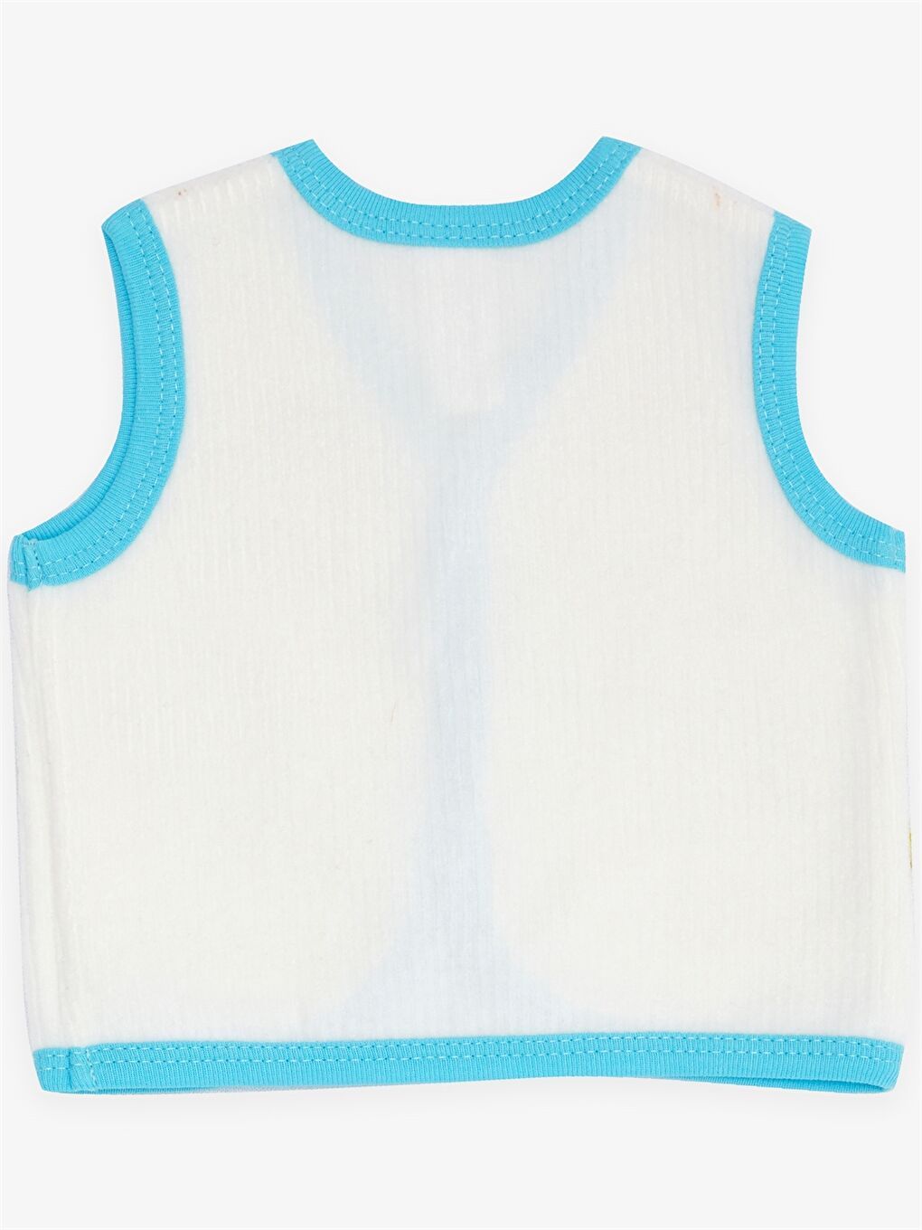 Beyaz V Yaka Erkek Bebek Hırka-1