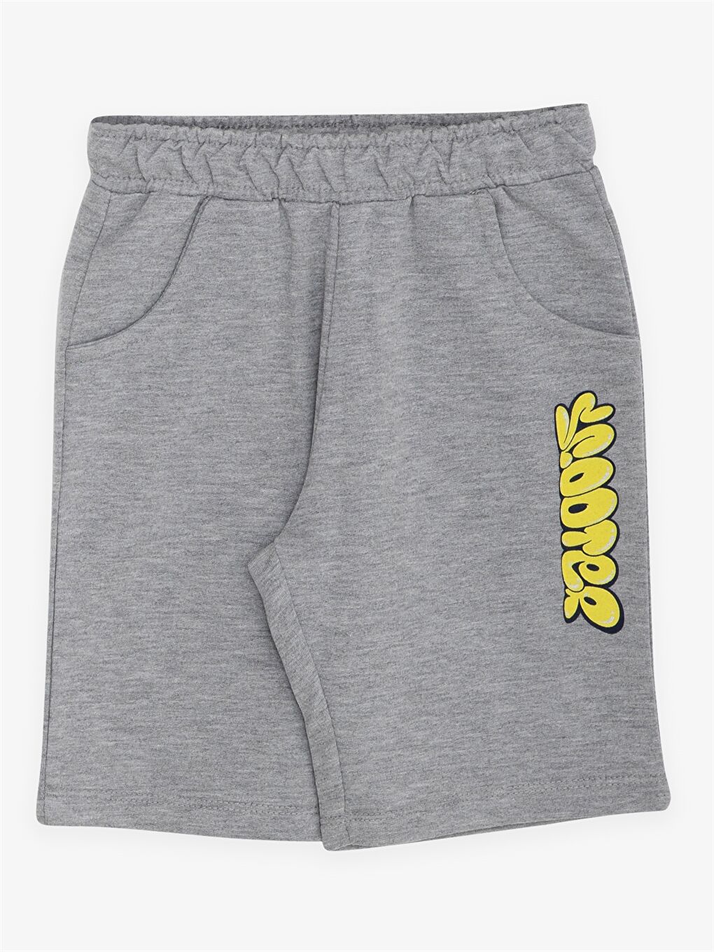 Sarı Bisiklet Yaka Kısa Kollu Baskılı Erkek Bebek Tişört ve Şort 2'li Takım-3