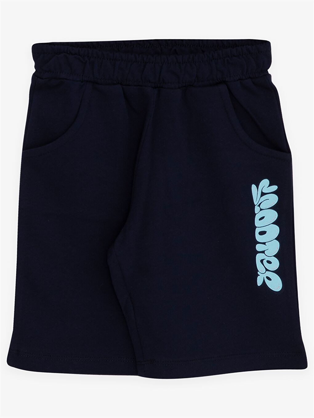 Mavi Bisiklet Yaka Kısa Kollu Baskılı Erkek Bebek Tişört ve Şort 2'li Takım-3