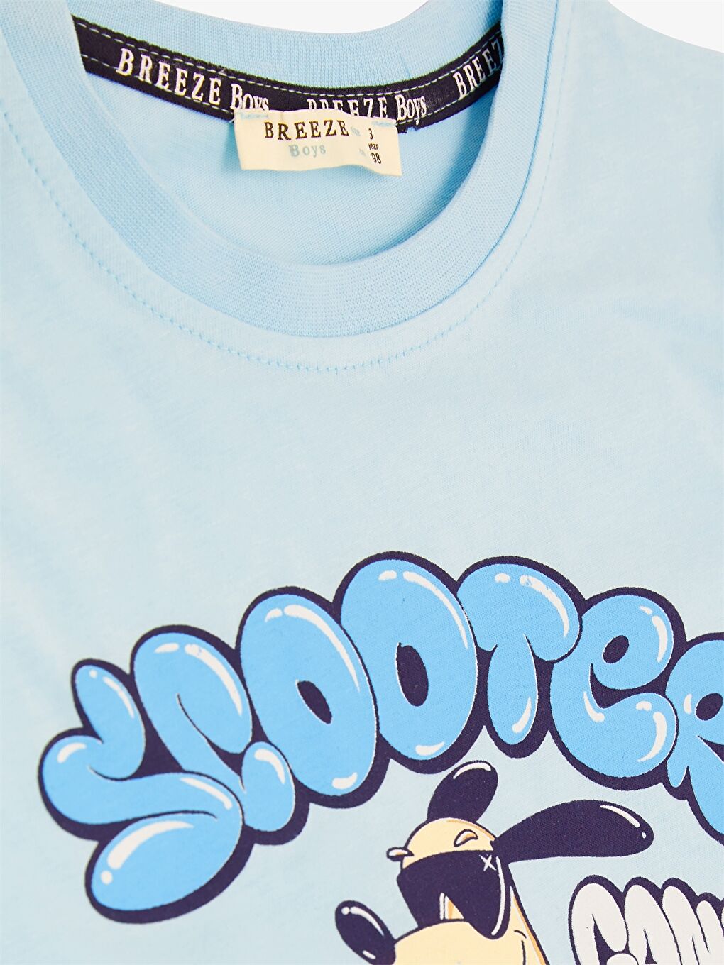 Mavi Bisiklet Yaka Kısa Kollu Baskılı Erkek Bebek Tişört ve Şort 2'li Takım-4