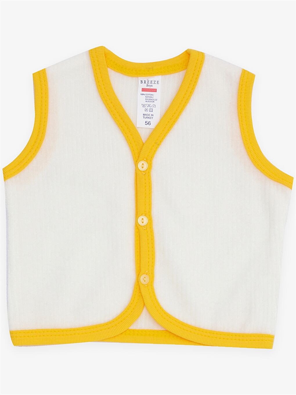 Ekru V Yaka Erkek Bebek Hırka