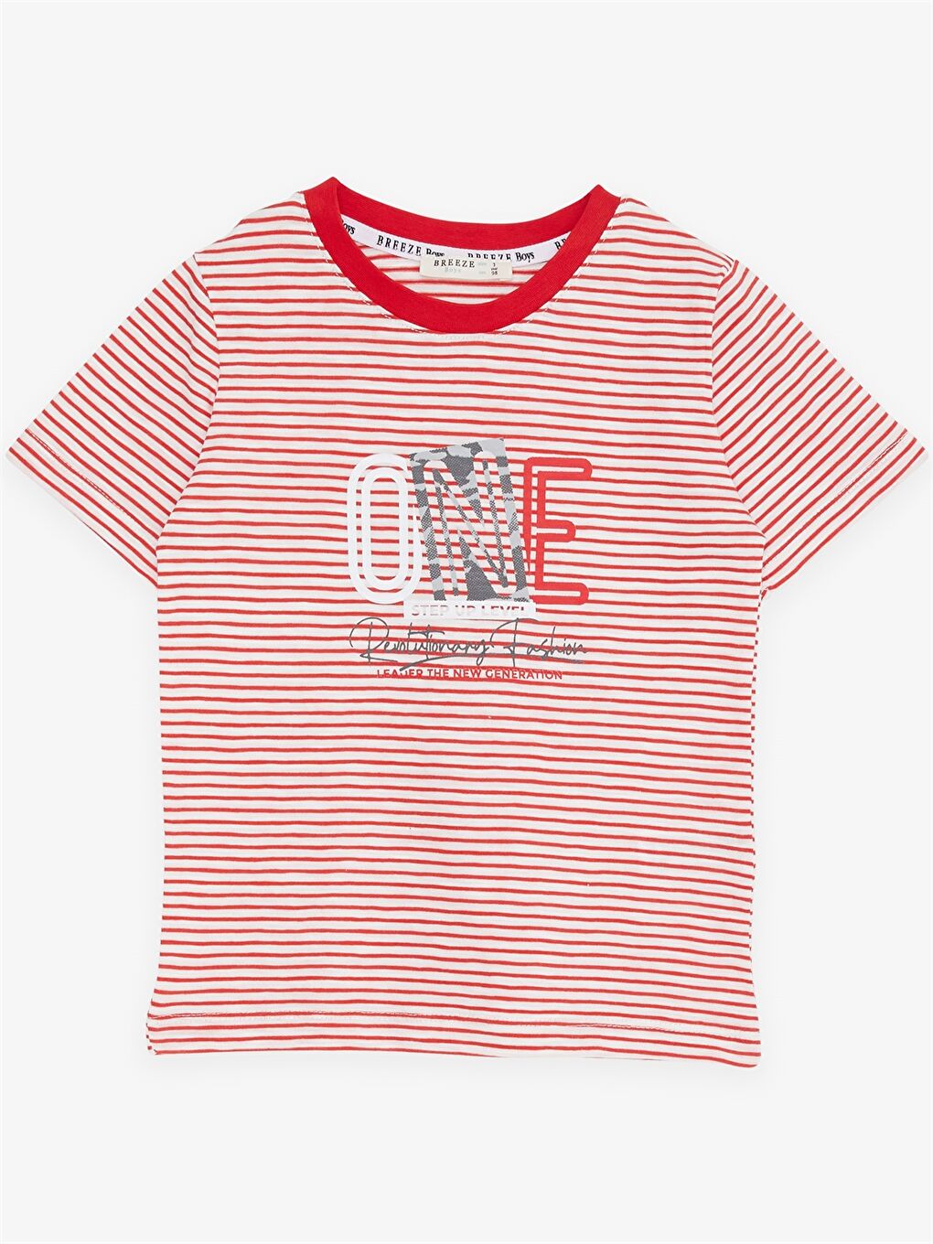 Kırmızı Bisiklet Yaka Kısa Kollu Baskılı Erkek Bebek Tişört ve Şort 2'li Takım-2